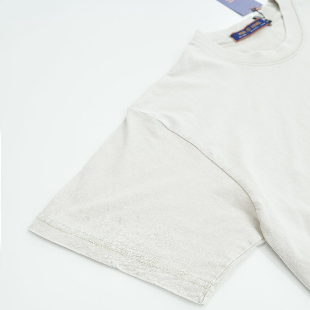 Cream Washed HEAVYWEIGHT 225gsm 100% cotton Oversized Boxy T-shirt HIGH LEVEL HL - Picture 4 of 6
